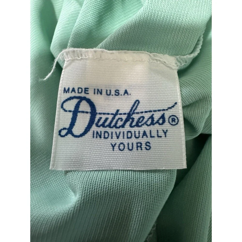VTG 70s Dutchess 'Individually Yours' US Made Teal Nightgown Coquette Lace M